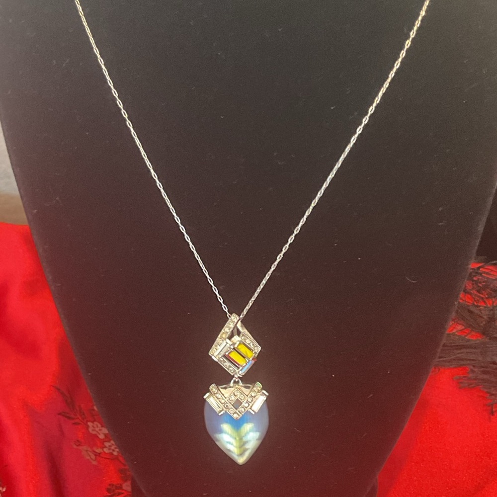 Alexis Bittar Silver Necklace with Blue and Yellow Accents